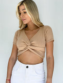 Blusa Manga Corta Nudo Cruzado Delantero