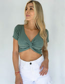 Blusa Manga Corta Nudo Cruzado Delantero