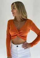 Blusa Manga Larga Nudo Delantero