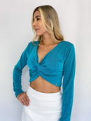 Blusa Manga Larga Nudo Delantero