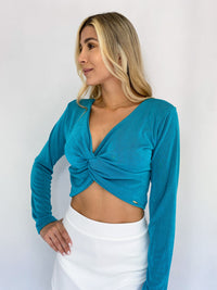 Blusa Manga Larga Nudo Delantero