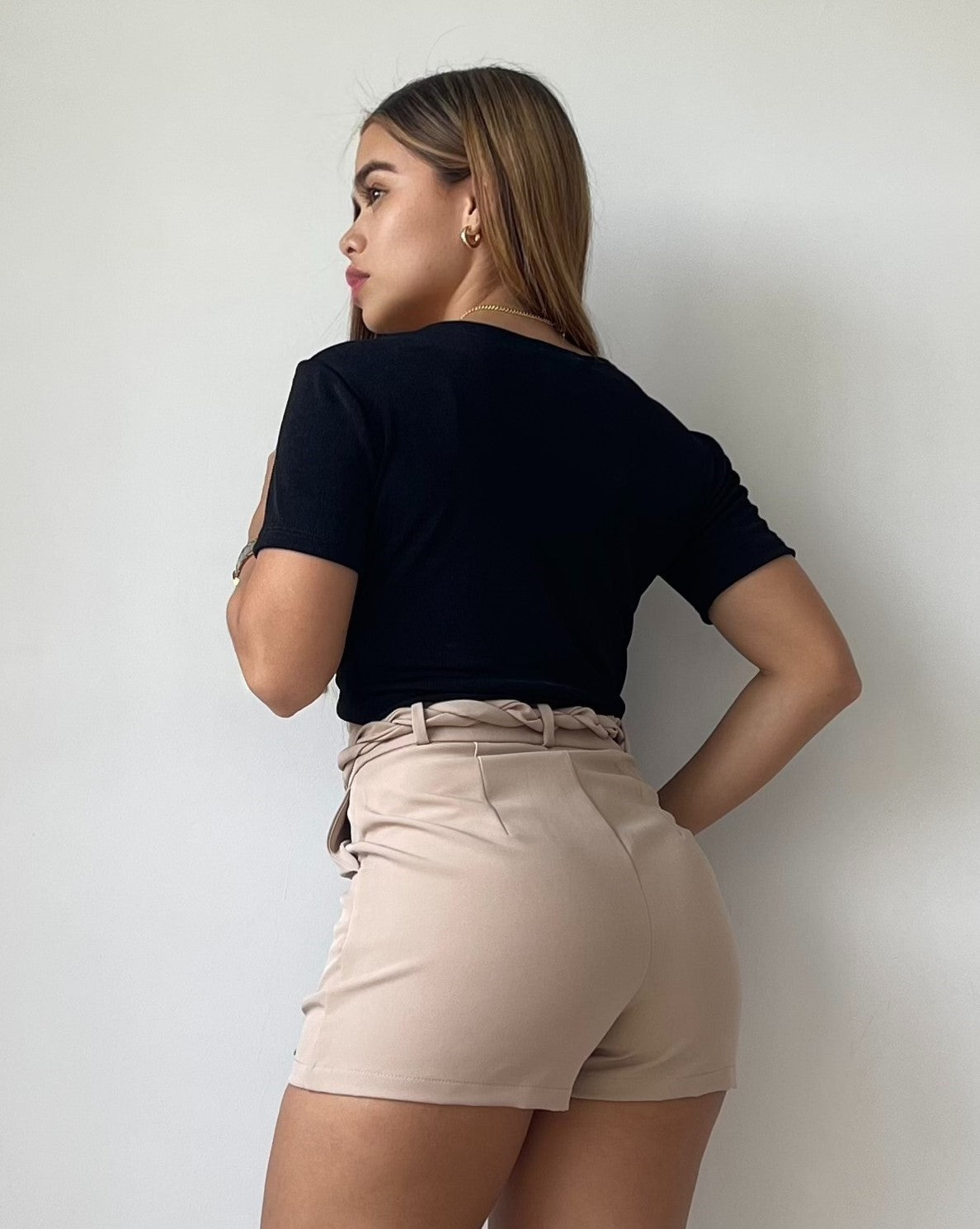 Blusa Manga Corta Nudo Delantero