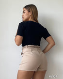 Blusa Manga Corta Nudo Delantero