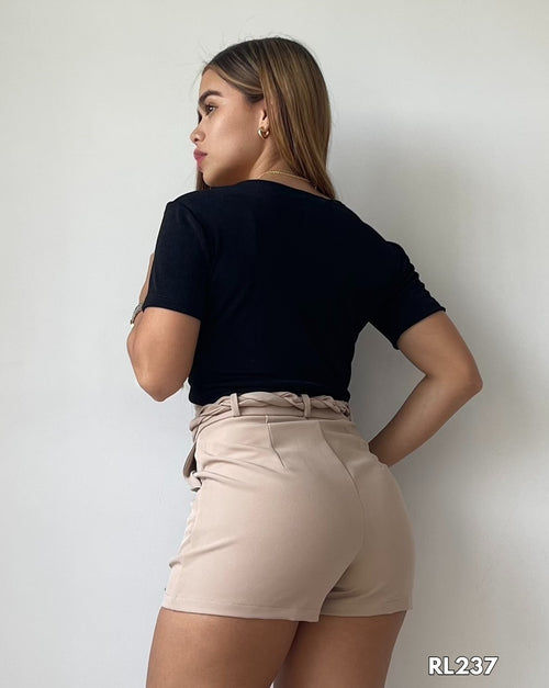 Blusa Manga Corta Nudo Delantero