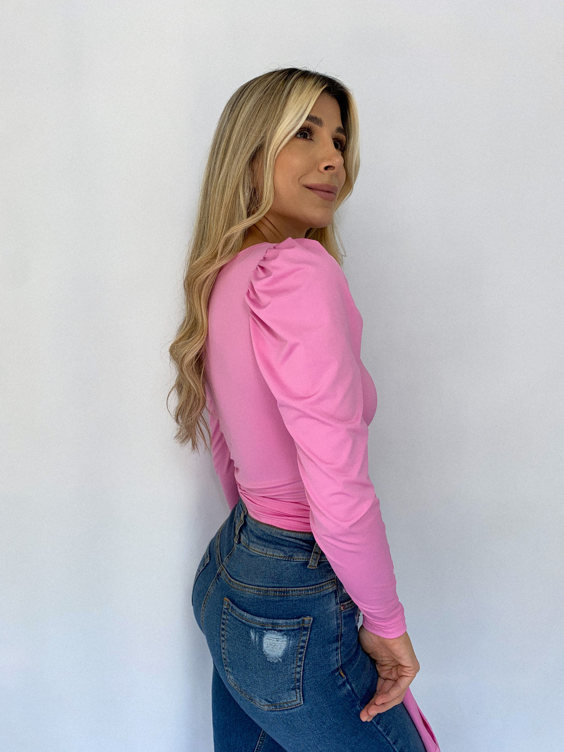 Blusa Manga Larga Tiras Para Cruzar
