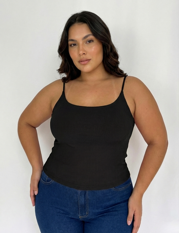 Blusa Tiras Resorte Embonada Plus