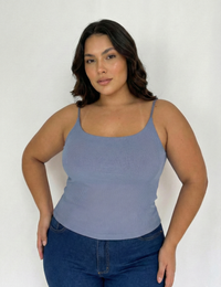 Blusa Tiras Resorte Embonada Plus