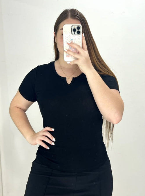 Blusa Manga Corta Rib