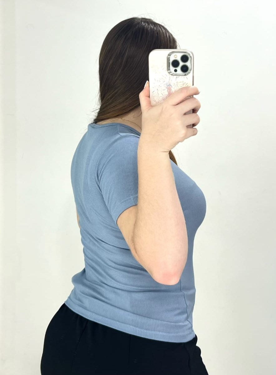 Blusa Manga Corta Rib