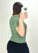 Blusa Manga Corta Rib