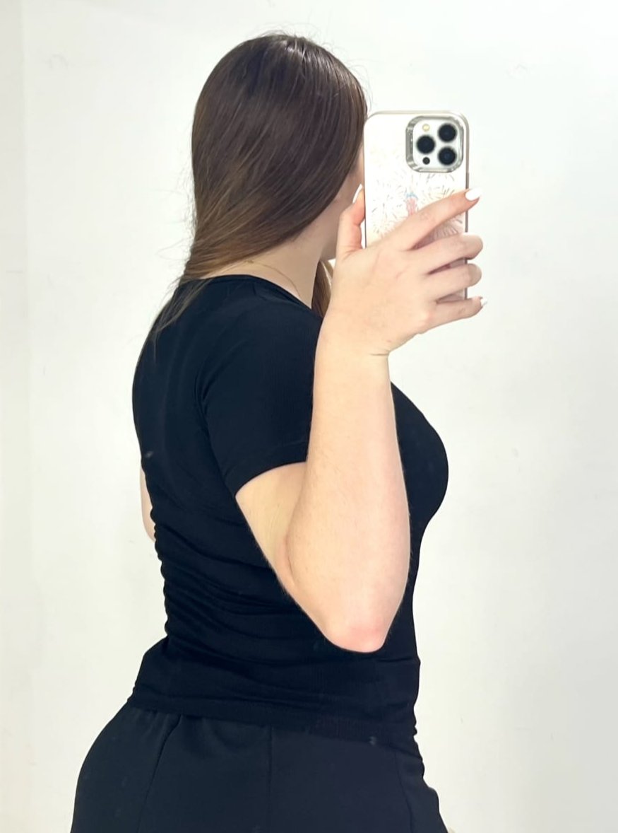 Blusa Manga Corta Rib