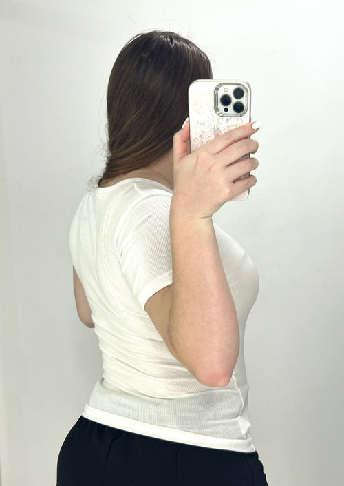 Blusa Manga Corta Rib