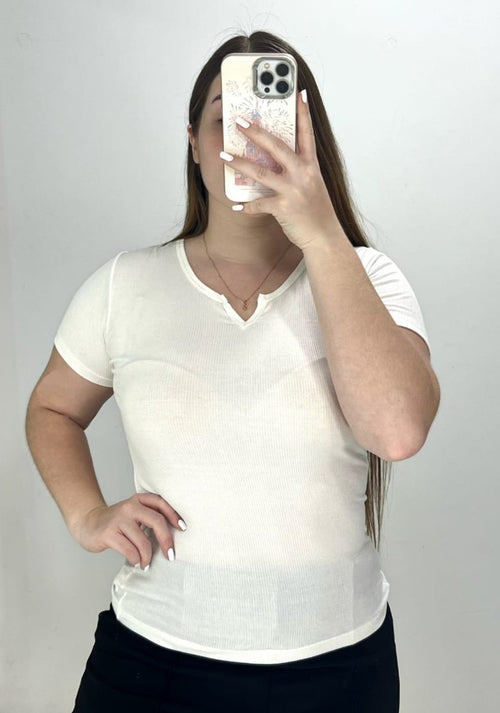 Blusa Manga Corta Rib