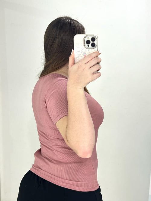 Blusa Manga Corta Rib