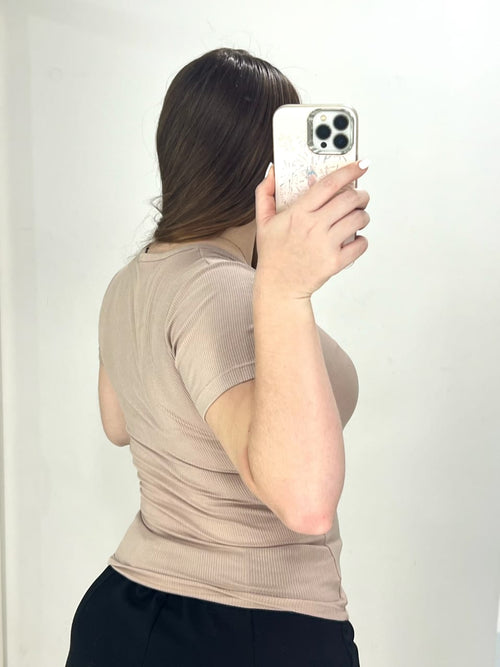 Blusa Manga Corta Rib