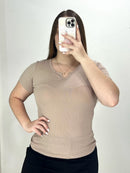 Blusa Manga Corta Rib