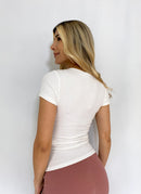 Blusa Manga Corta Cuello V Rib