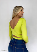 Body Manga Larga Cruzado En Espalda