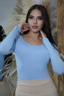 Body Manga Larga Cruzado En Espalda