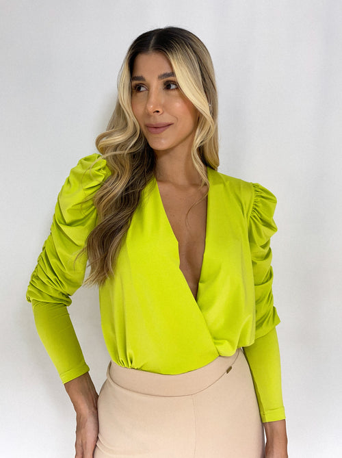 Body Manga Larga Resorte Escote