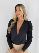 Body Manga Larga Resorte Escote