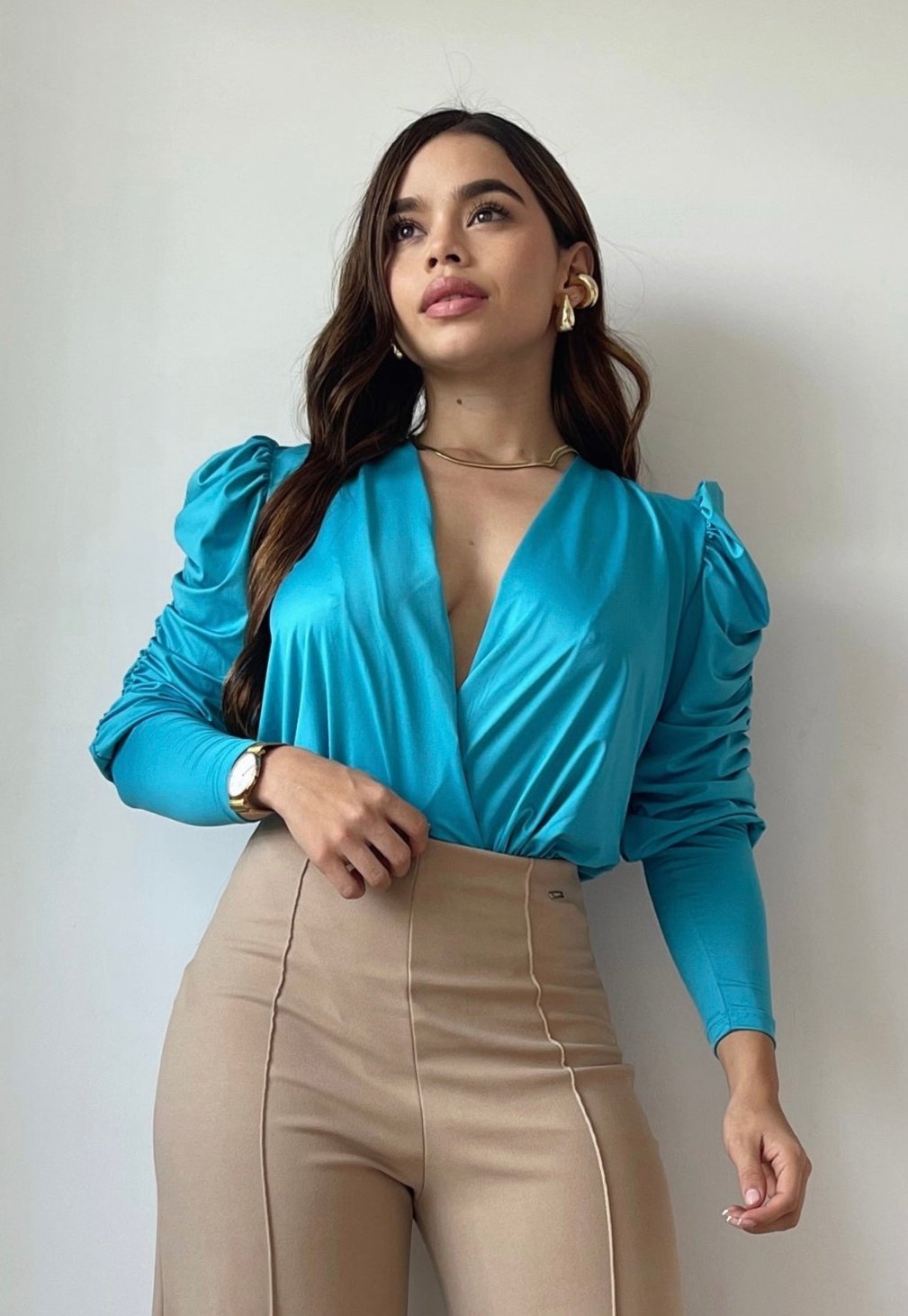 Body Manga Larga Resorte Escote