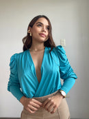 Body Manga Larga Resorte Escote