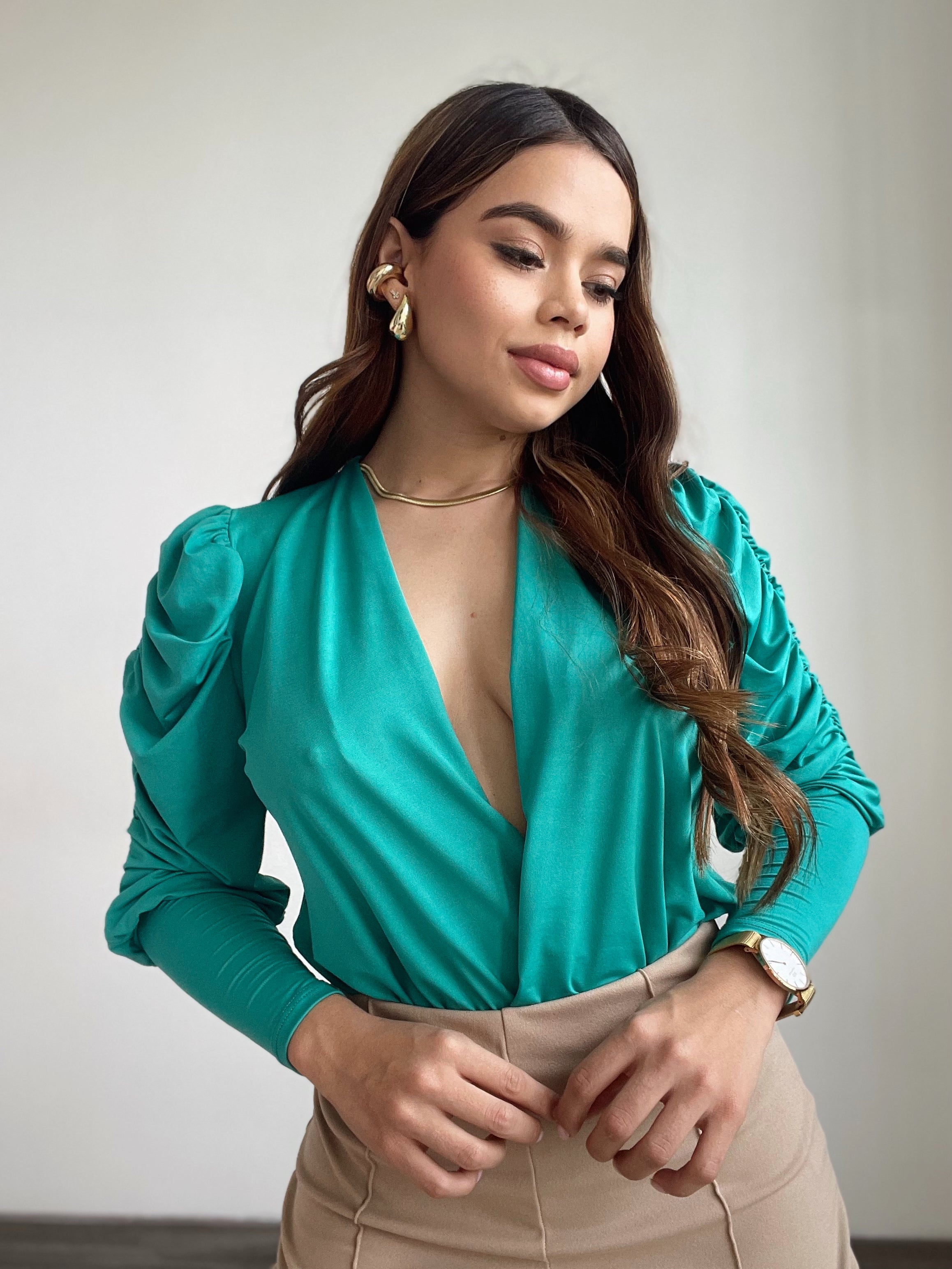 Body Manga Larga Resorte Escote