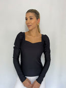 Blusa Manga Larga Escote Cuadrado