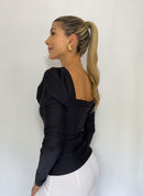 Blusa Manga Larga Escote Cuadrado