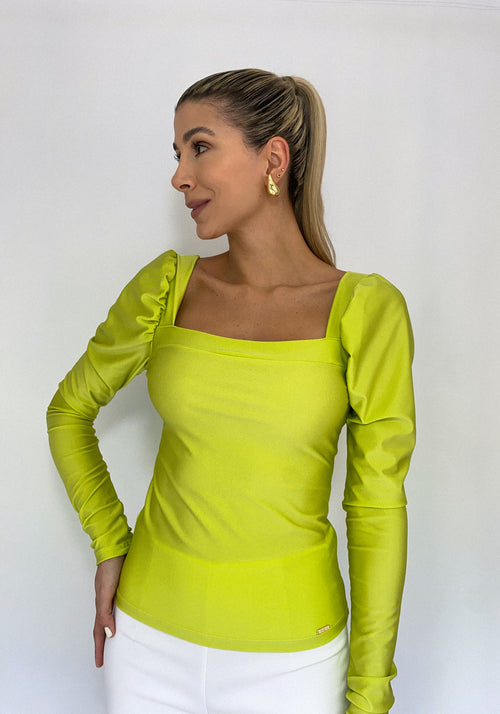 Blusa Manga Larga Escote Cuadrado