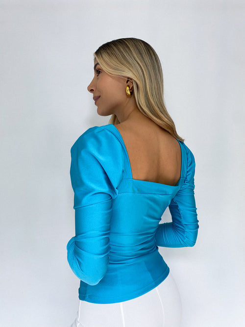 Blusa Manga Larga Escote Cuadrado