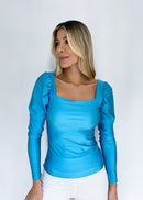 Blusa Manga Larga Escote Cuadrado