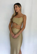 Conjunto Croptop Tiras Falda Abertura