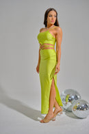 Conjunto Croptop Tiras Falda Abertura