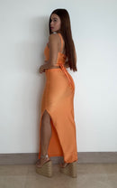 Conjunto Croptop Tiras Falda Abertura