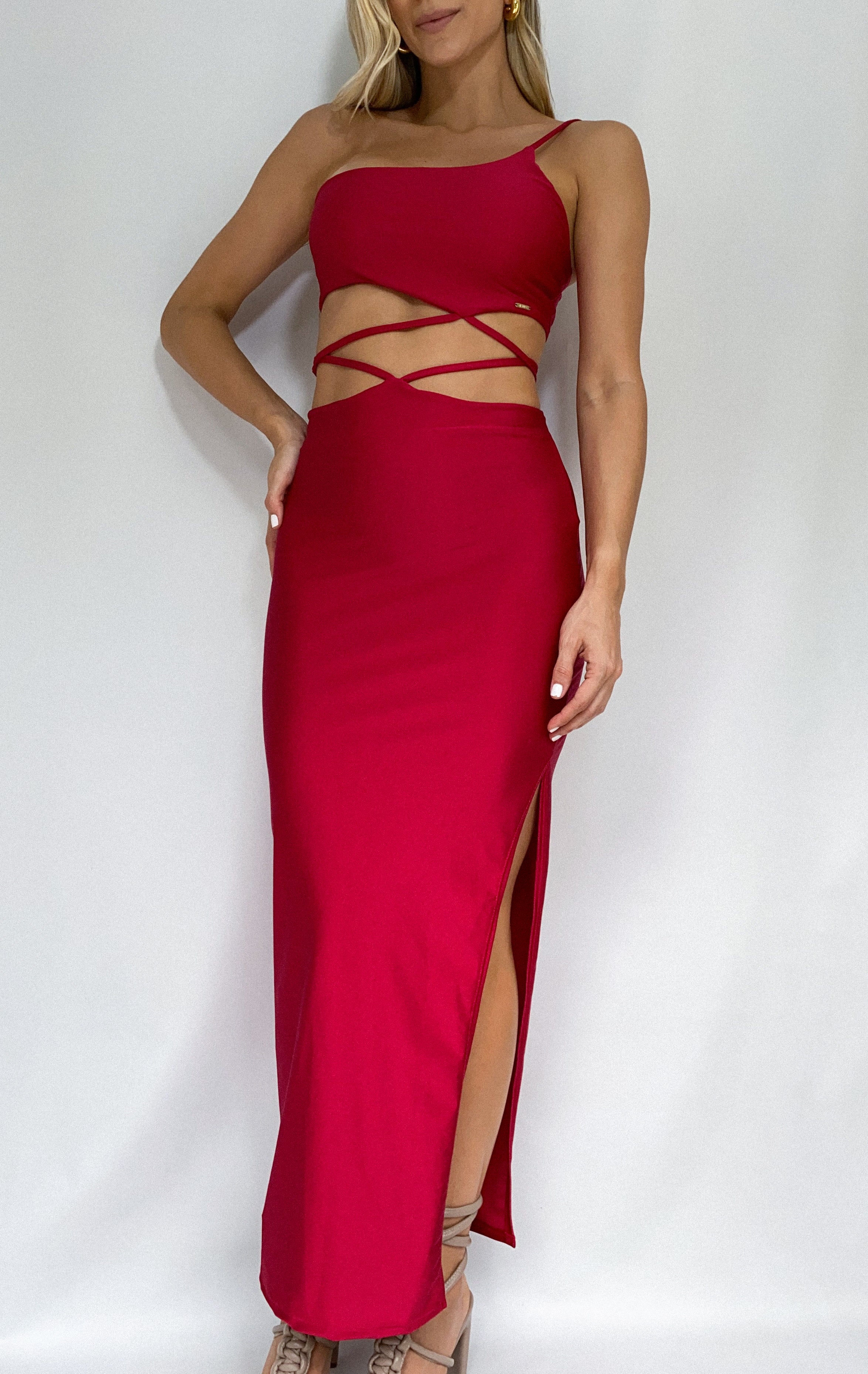 Conjunto Croptop Tiras Falda Abertura