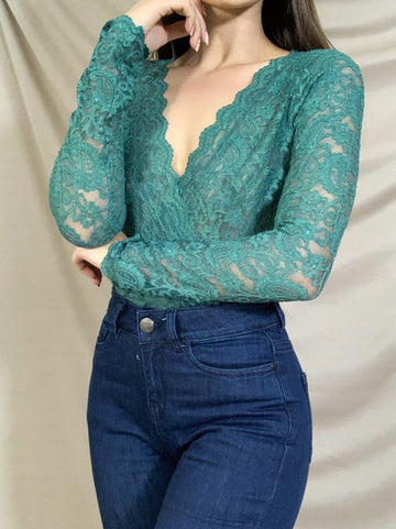 Body Cruzado Manga Larga Blonda