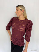 Blusa Blonda Manga Corta Bombacha