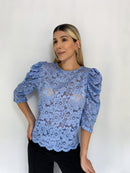 Blusa Blonda Manga Corta Bombacha