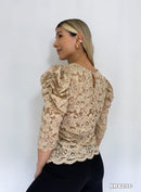 Blusa Blonda Manga Corta Bombacha
