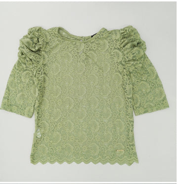 Blusa Blonda Manga Corta Resorte Bombach