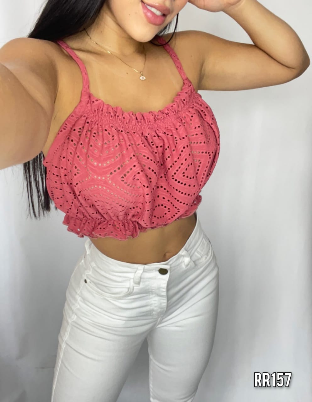 Blusa Tiras Hoja Rota Resorte