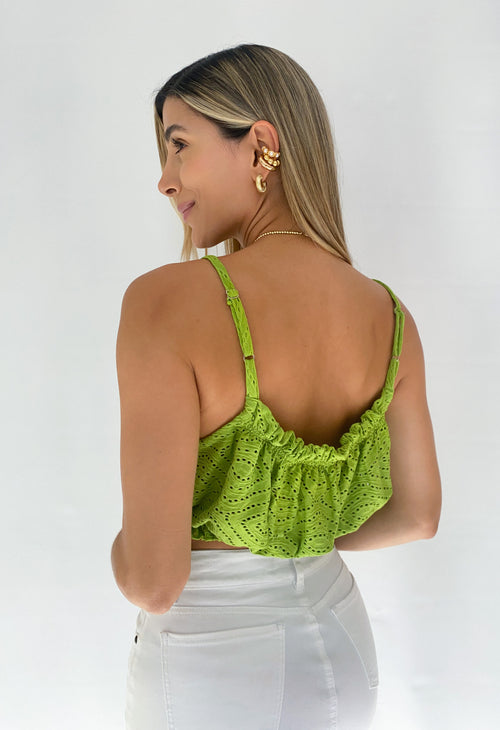Blusa Tiras Hoja Rota Resorte