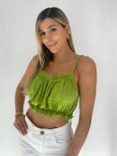 Blusa Tiras Hoja Rota Resorte
