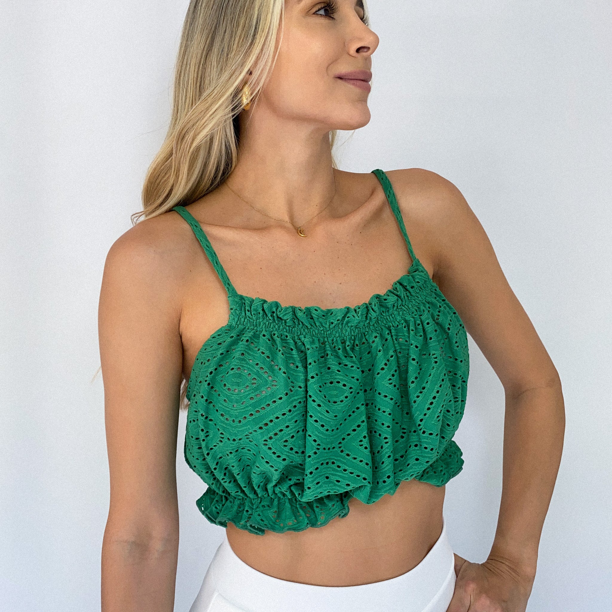 Blusa Tiras Hoja Rota Resorte