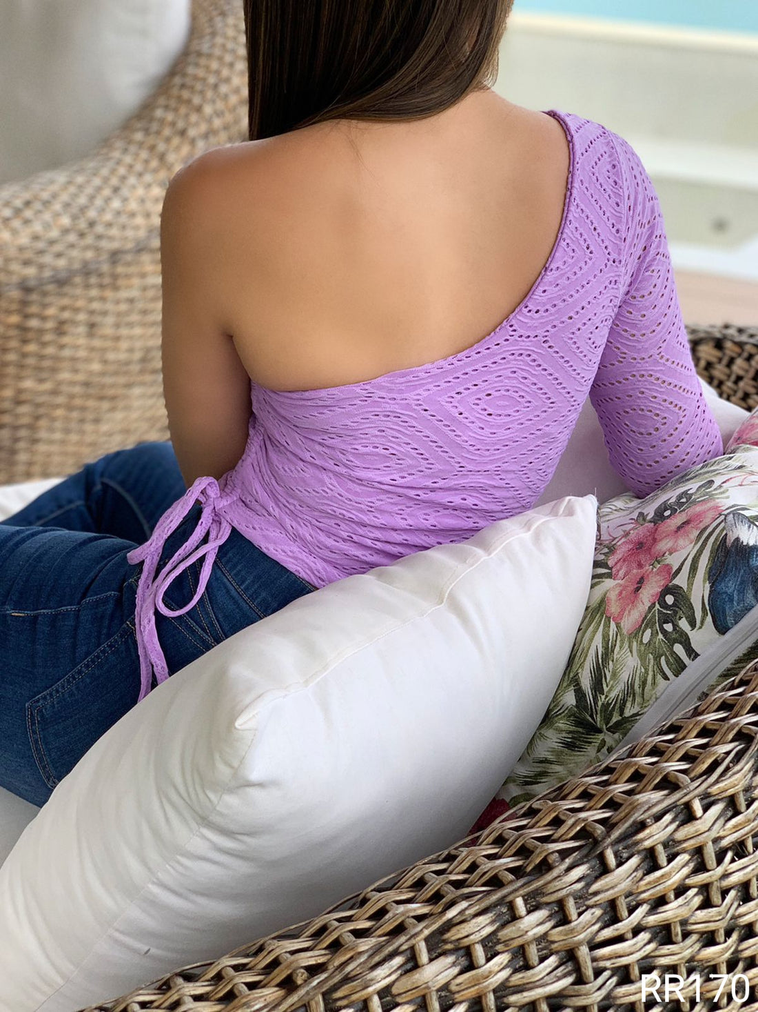 Blusa Asimetrica Manga Larga Hoja Rota