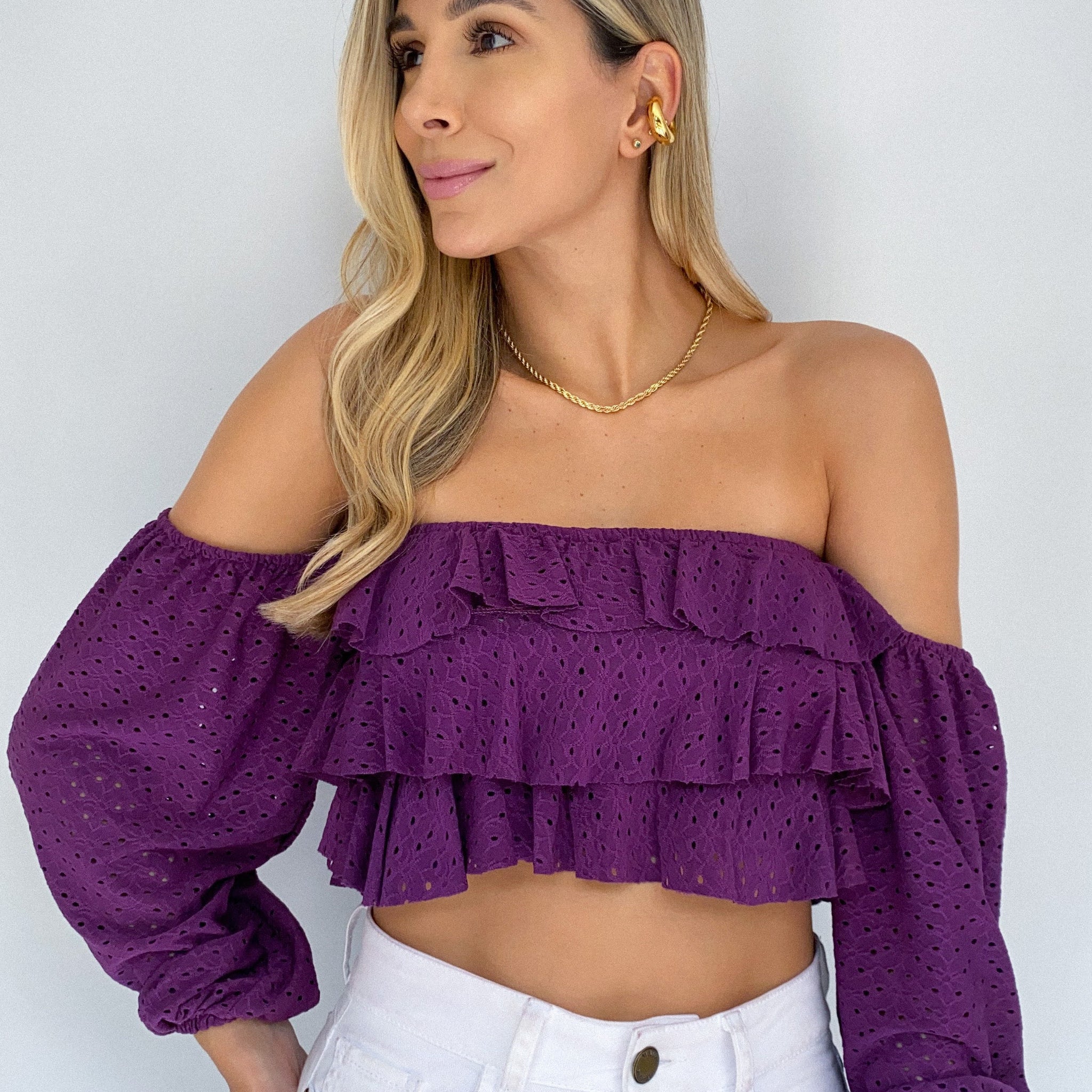 Blusa Manga Larga Bolero Ojalillo
