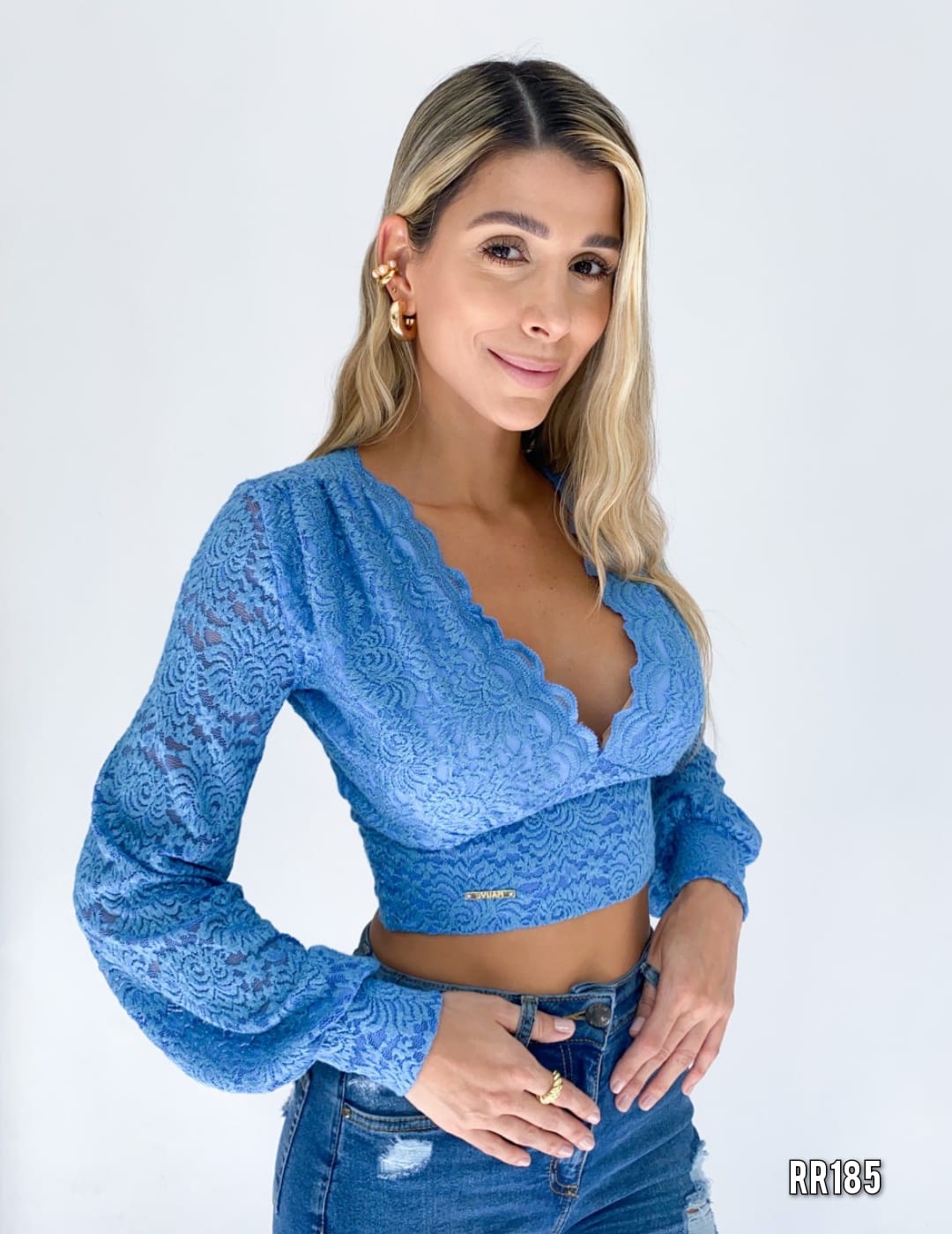Blusa Blonda Manga Larga