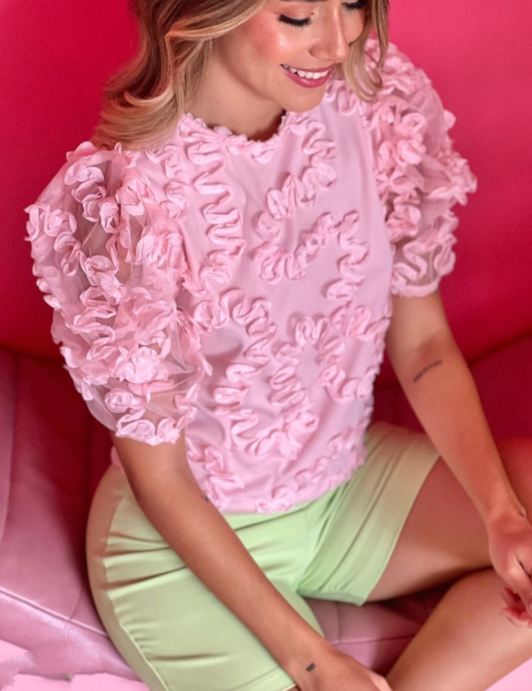 Blusa Manga Corta Mayatex Cierre Atras